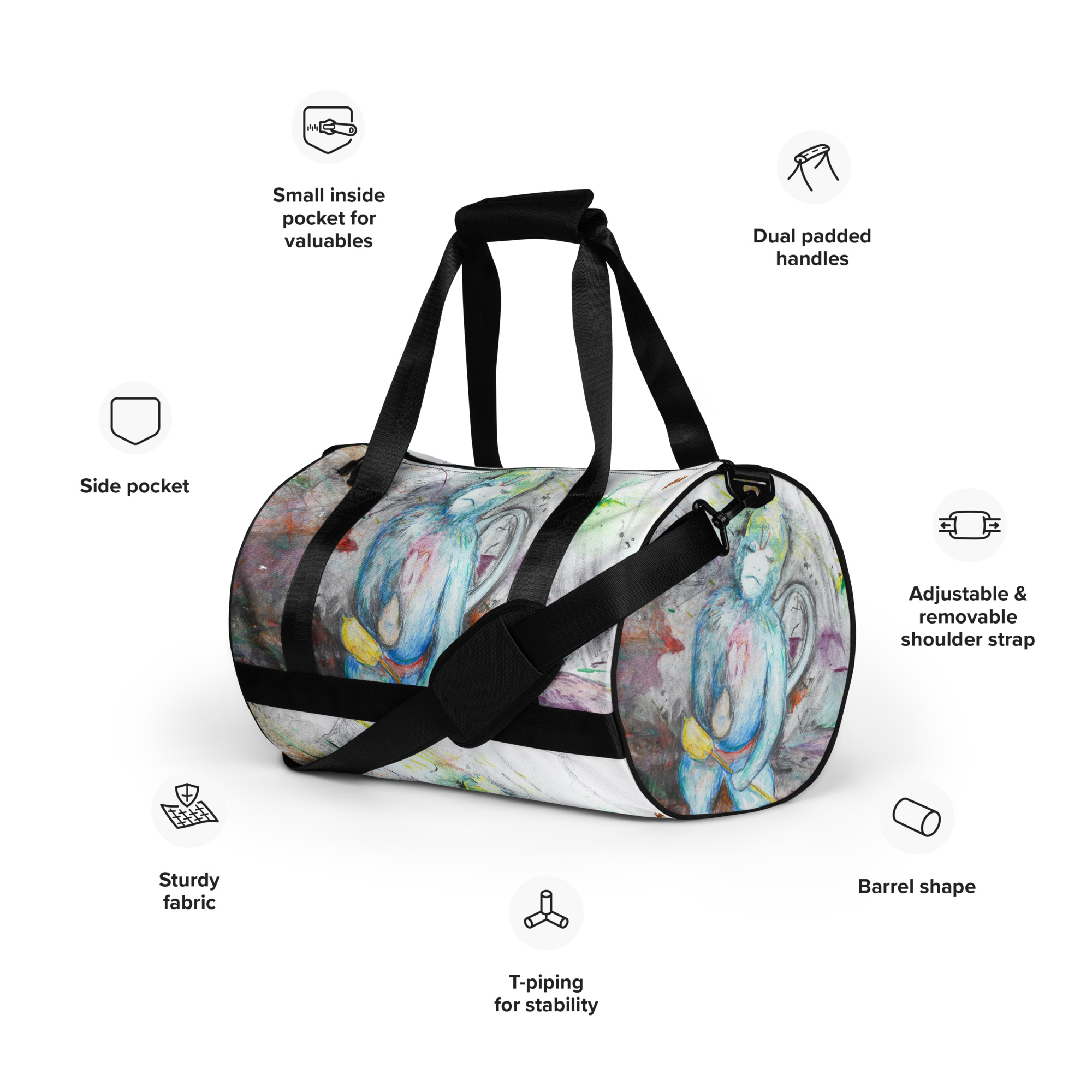 All-over print gym bag